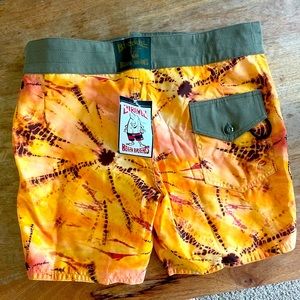 310 | TIE DYE BOARD SHORTS - GOLD | NEW